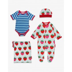 Babygrow Set - Toby Tiger - Baby Gift Set - Organic Cotton - Strawberry