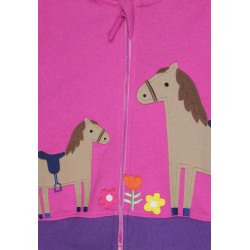 Hoody - HORSES - Toby Tiger - Hillside Pony - Pink with flower