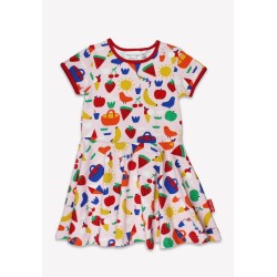 Dress - Skater - GARDEN - Short sleeves - Toby Tiger - PICNIC - kite, fruit, ice cream lolly,  birds...