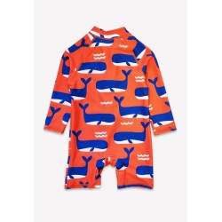 Sun and Swim - SWIM SUIT - SEA - Whale Waves - Long-Sleeved  UPF 50 + 