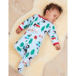 Babygrow - Toby Tiger - Printed Footed Sleepsuit - Penguin's Christmas - 0-3 and 3-6 m -  40% off sale - no return - sale offer 