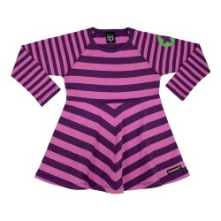 Dress - SKATER - Long sleeves - Villervalla - Plum Purple and Fuchsia 