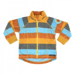 Jacket - Villervalla - Fleece with Zip -  Beijing - Orange, Grey, Blue, Yellow stri