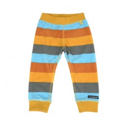 Leggings - Villervalla - Warm fleece - Beijing - Grey, Blue, Orange and Yellow stripe 