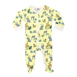 Babygrow - ANIMALS - Villervalla - UNISEX - LEMON Yellow SAFARI ZOO - last 4-6m (68cm) 