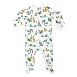 Babygrow - ANIMALS - Villervalla - UNISEX - MARBLE white SAFARI ZOO - last size