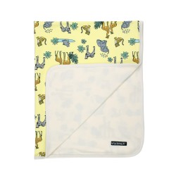 Muslins and Blankets - Blanket - ZOO - REVERSIBLE - Lemon  SAFARI - last one