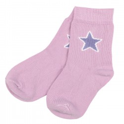 Socks - PINK - Villervalla - Soft pink and lilac purple star - PINK BLOOM 