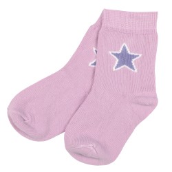 Socks - PURPLE STAR - Villervalla - Soft pink and lilac purple star - PINK BLOOM 
