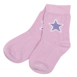 Socks - PINK - Villervalla - Soft pink and lilac purple star - PINK BLOOM 