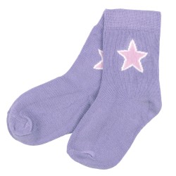 Socks - PINK STAR - Villervalla - soft purple and pink star - LAVENDER 