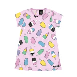 Dress - Villervalla - Short Sleeved - Bloom - Lolly - Pink POPSICLE 