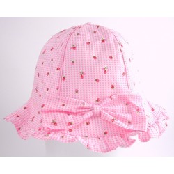 Sun and Swim - Hat - Basic Baby Cotton Sun Hat - Pink Strawberry - 9-12m, 18-24m -  flash no return offer