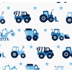 Babygrow - VEHICLES - Blue Vehicles - Diggers, Trucks, Tractors - last 6-9m 
