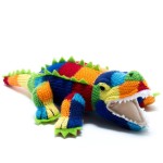 Toys - Baby -  KNITTED CROCODILE  IN BOLD STRIPES -  BABY RATTLE