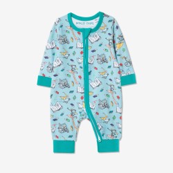 Babygrow - Romper - Roald Dahl & Ducky Zebra - The Giraffe and the Pelly and Me - Aqua- Unisex