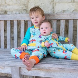 Trousers - Joggers - Ducky Zebra - UNISEX - Sausage Dog and Hedgehog Teal Print 