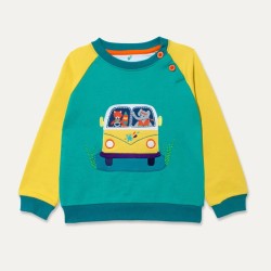 Sweatshirt - CAMPING - Ducky Zebra - Unisex - Yellow Campervan - last size 1-2y