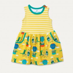 Dress - Ducky Zebra - Yellow with Pockets and Hot Air Balloon