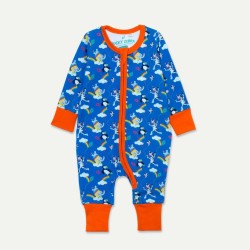 Babygrow - Romper - Ducky Zebra - Unisex - Organic Cotton - Zip-Up Romper - Blue Kite Flying 