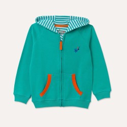 Hoody - Ducky Zebra - Unisex - Turquoise Zip-Up