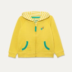 Hoody - PLAIN - Ducky Zebra - Yellow  - UNISEX - last 1-2 and 3-4y - clearance
