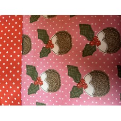 Wrapping Paper - REVERSIBLE - CHRISTMAS - Christmas Pudding - posted folded 