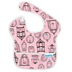 Bib - Feeding - Pink Birdcages - waterproof