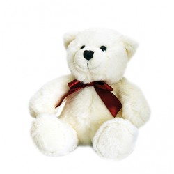 Toys - Soft Toys -  Teddy Bear Harry - White with Red Bow 