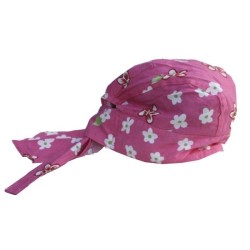 Sun and Swim - Hat - FLOWERS - PINK - BANDANA - Basic Sun - last size 45cm (0-1yr aprox) 