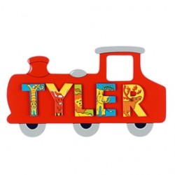 Wooden - NAME PLAQUE - TRAIN - Red short - last one in sale