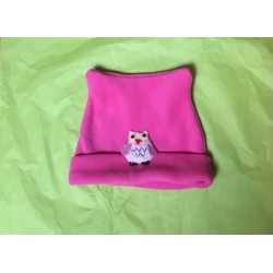 Hat - Winter - Fleece - Basic - PINK - OWL - 9-12m , 3-5y - last two sizes