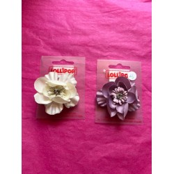 Hair Accessories - Clip - FLOWER - Purple Lilac or Creamy White