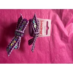 Hair Accessories - BOBBLE - BOW - Purple sequins 2 pc  bows
