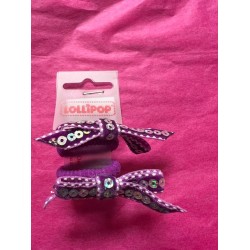 Hair Accessories - BOBBLE - BOW - Purple sequins 2 pc  bows