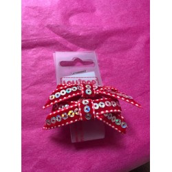 Hair Accessories - BOBBLE - BOW - Red sequins 2 pc bows