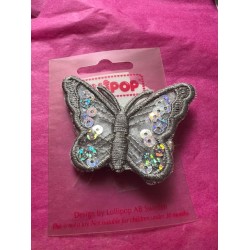 Hair Accessories - Clip - Butterfly - silver with sequins