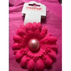 Hair Accessories - Bobble - FLOWER - Pink - Magenta pink with shiny pearly centre