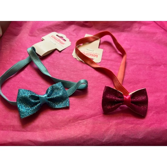 Hair Accessories - BAND - BOW - glittery pink or blue