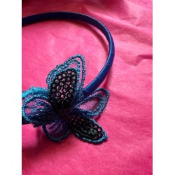 Hair Accessories - Band - Butterfly  - beautiful blue butterfly headband 
