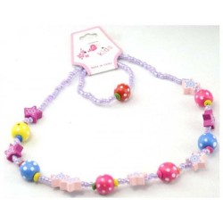 Jewellery - SET - Kids Wooden Necklace and Bracelet - Colours vary