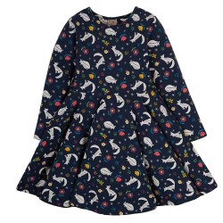 Dress - SKATER - Animals - Long sleeves - FRUGI - Snoozing wolf in meadow - Indies exclusive 